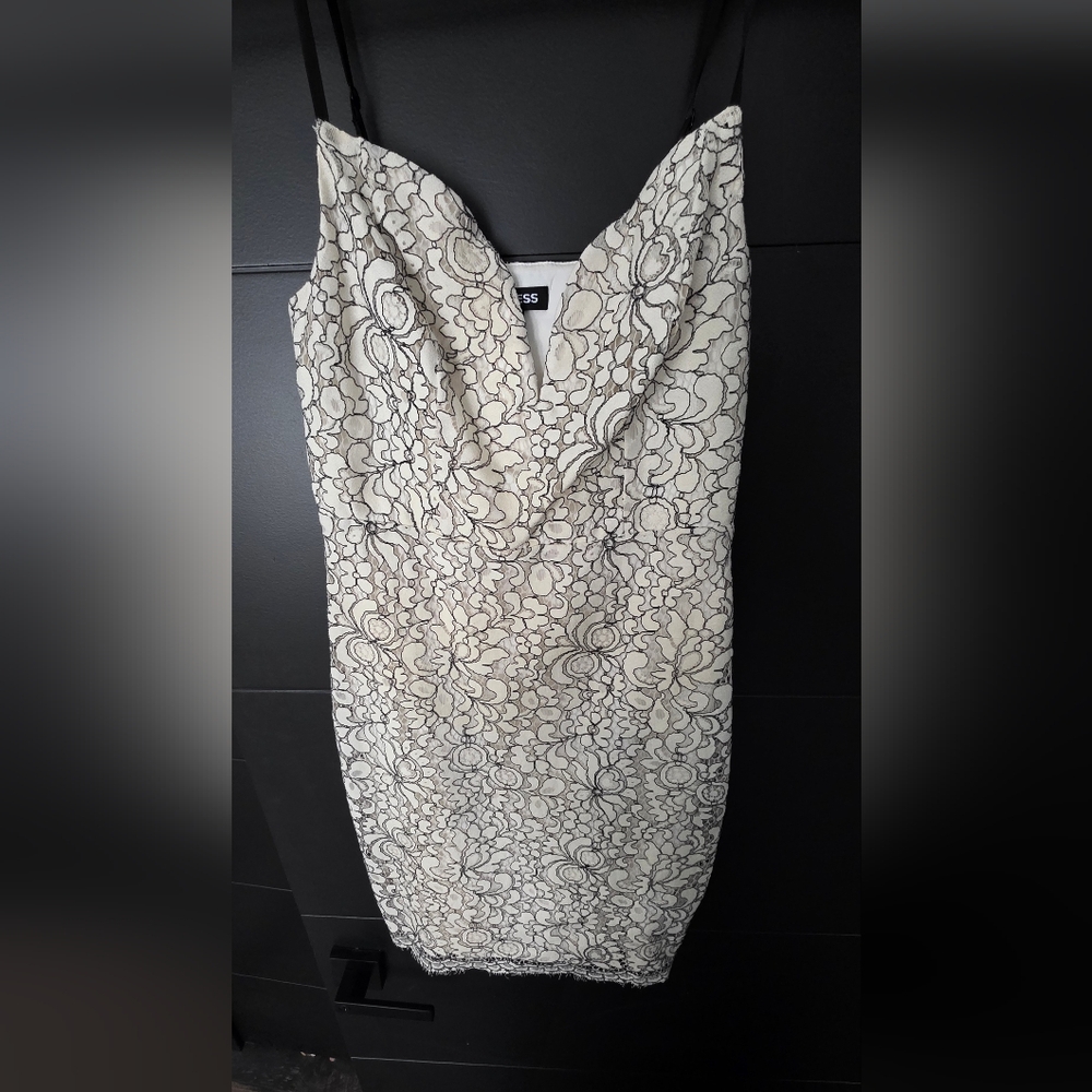 Express - Elegant Black and White Lace Dress